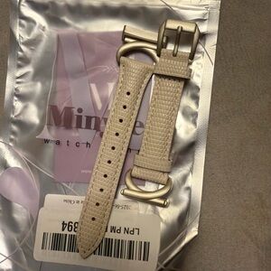 Cream Leather Watch Strap